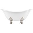 61" Arabella Cast Iron Double-Slipper Tub - Lion Paw Feet - Tap Deck, , large image number 2