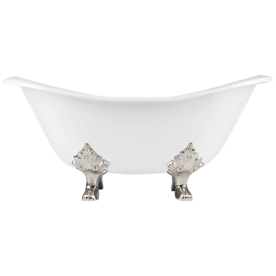 61" Arabella Cast Iron Double-Slipper Tub - Lion Paw Feet - Tap Deck, , large image number 2