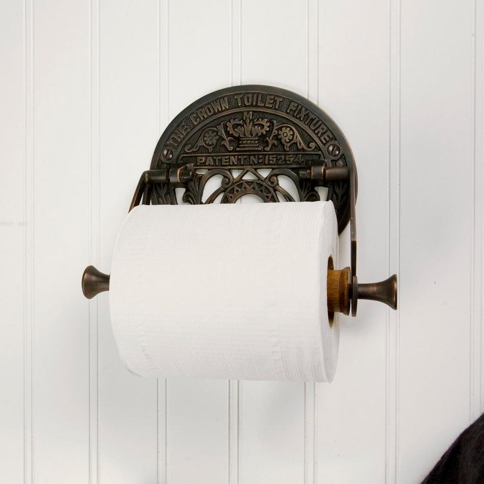 Crown Toilet Fixture Solid Brass Toilet Paper Holder, , large image number 2