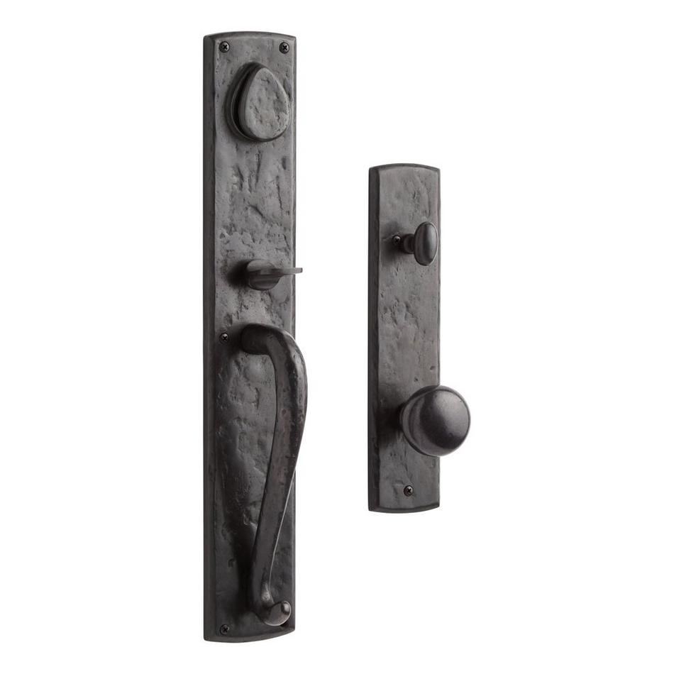 Bullock Entrance Door Set with Round Knob - 2-3/4" Backset - Dark Bronze, , large image number 0