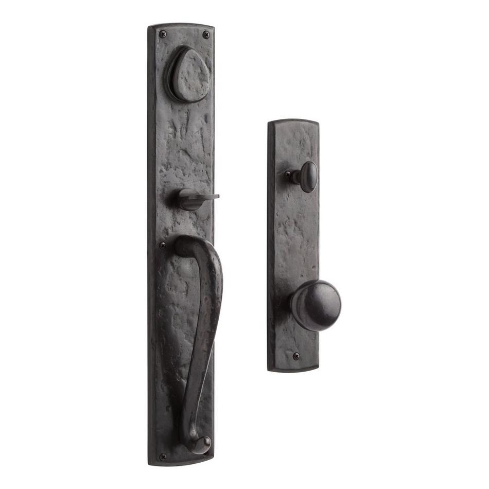 Bullock Entrance Door Set with Round Knob 2-3/4" Backset - Right Hand - Dark Bronze, , large image number 0