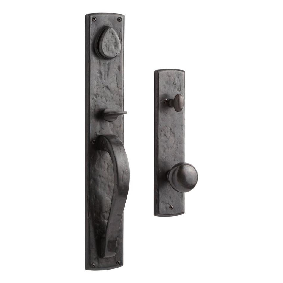 Ellis Entrance Door Set with Round Knob - 2-3/4" Backset - Left Hand - Dark Bronze, , large image number 0