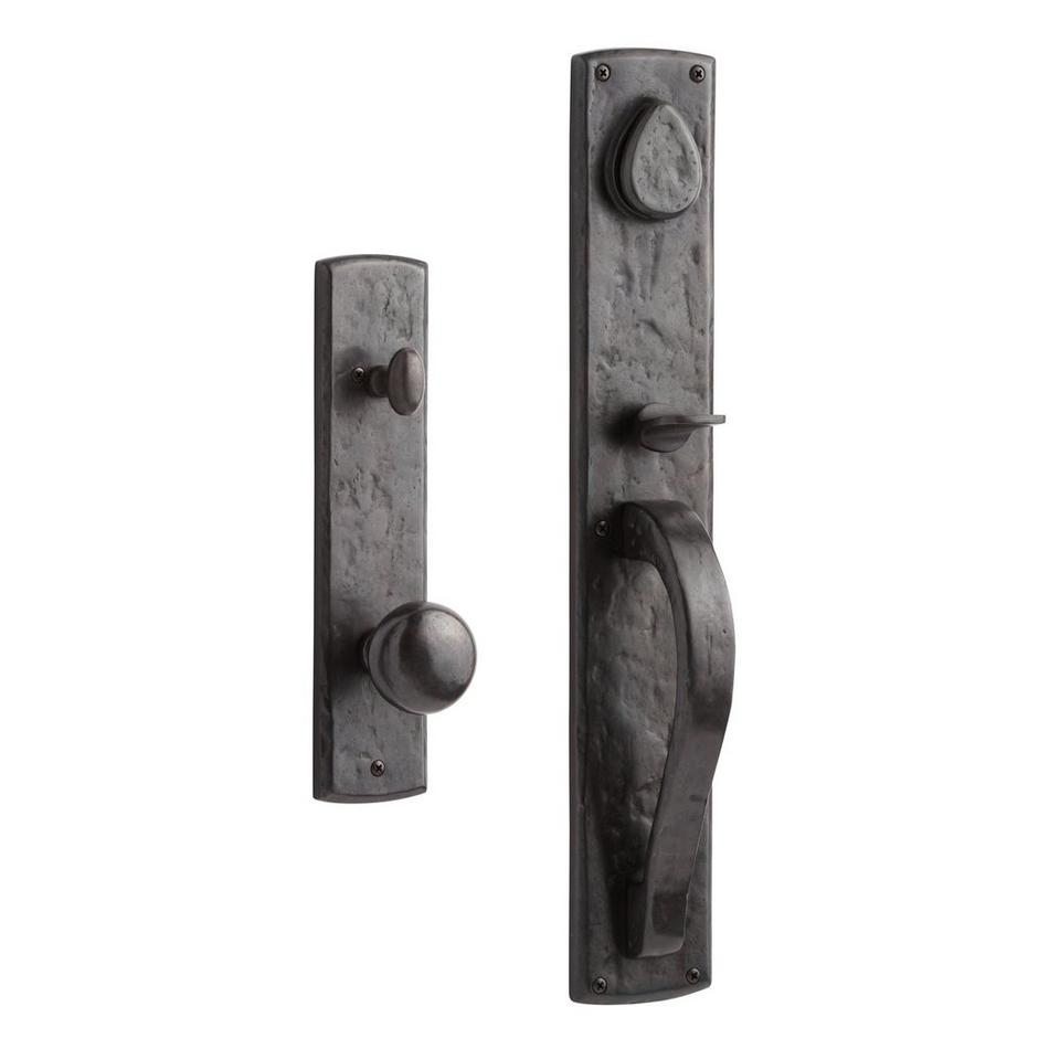 Ellis Entrance Door Set with Round Knob - 2-3/4" Backset - Dark Bronze, , large image number 0