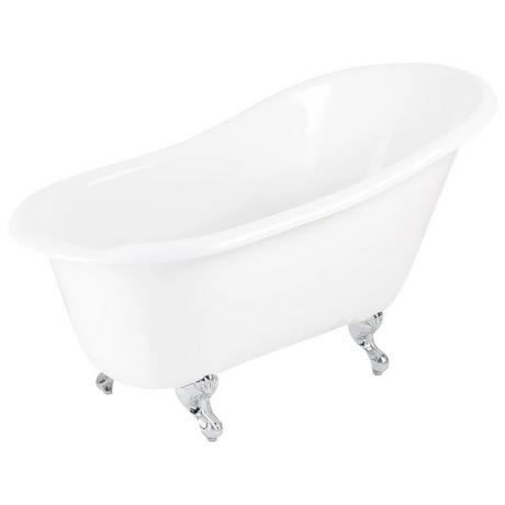 61" Colwyn Cast Iron Slipper Clawfoot Tub - Rolled Rim - Ball & Claw