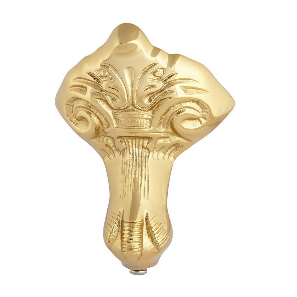 66" Goodwin Cast Iron Slipper Tub - Polished Brass Feet - Rolled Rim - No Tap Holes, , large image number 2