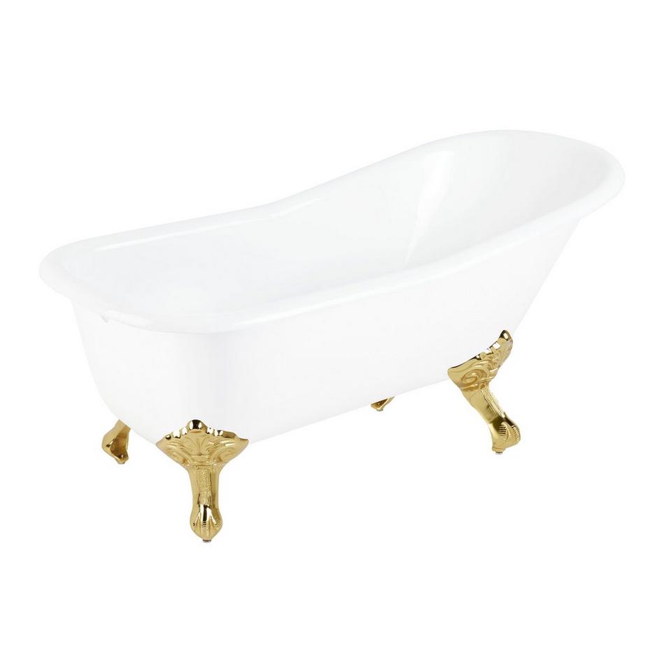 66" Goodwin Cast Iron Slipper Clawfoot Tub - Rolled Rim - Imperial Feet, , large image number 7