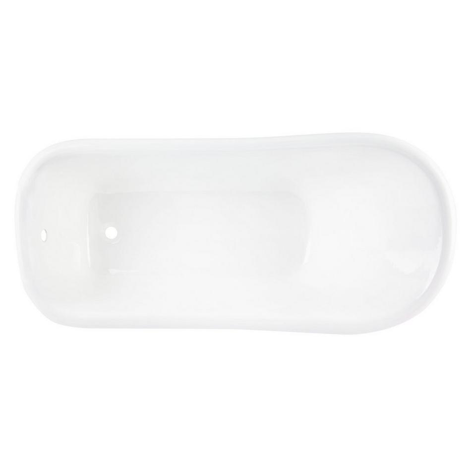 66" Goodwin Cast Iron Slipper Tub - Polished Brass Feet - Rolled Rim - No Tap Holes, , large image number 1