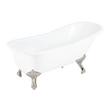 66" Goodwin Cast Iron Slipper Clawfoot Tub - Rolled Rim - Imperial Feet, , large image number 3