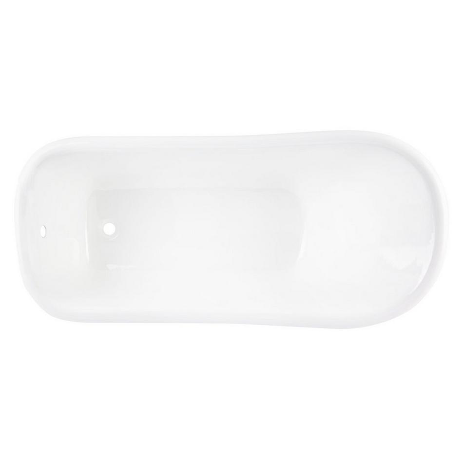 66" Goodwin Cast Iron Slipper Tub - Brushed Nickel Feet - Rolled Rim - No Tap Holes, , large image number 2