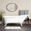 66" Goodwin Cast Iron Slipper Clawfoot Tub - White Feet - Rolled Rim - No Tap Holes, , large image number 0