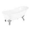 66" Goodwin Cast Iron Slipper Clawfoot Tub - Chrome Feet - Tap Deck - 7" Tap Holes, , large image number 1