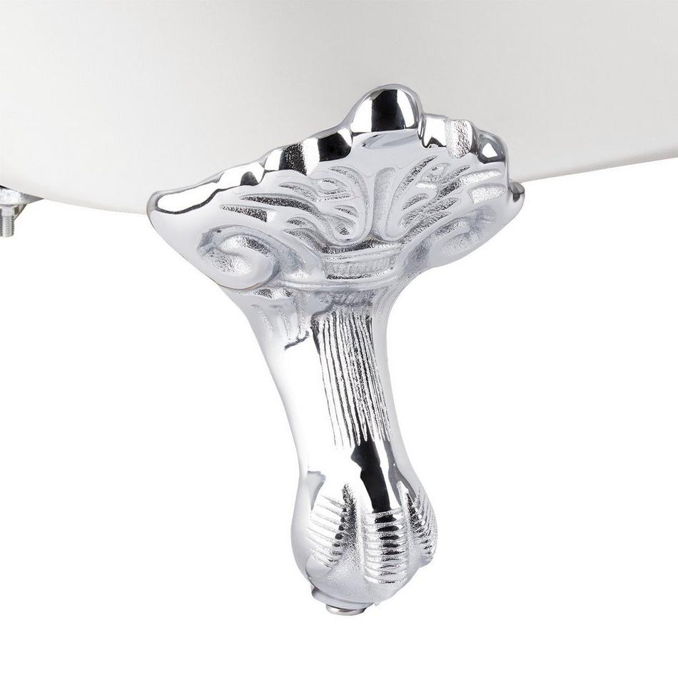 66" Goodwin Cast Iron Slipper Clawfoot Tub - Chrome Feet - Tap Deck - 7" Tap Holes, , large image number 4