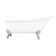 66" Goodwin Cast Iron Slipper Clawfoot Tub - Chrome Feet - Tap Deck - 7" Tap Holes, , large image number 2