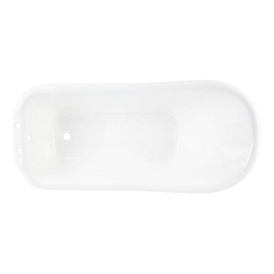 66" Goodwin Cast Iron Slipper Clawfoot Tub - Chrome Feet - Tap Deck - 7" Tap Holes, , large image number 3