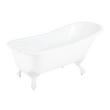 66" Goodwin Cast Iron Slipper Clawfoot Tub - White Feet - Tap Deck - 7" Tap Holes, , large image number 1