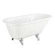 54" Miya Cast Iron Clawfoot Tub - Ball & Claw Feet - Chrome Feet - Tap Deck - No Tap Holes, , large image number 0