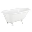 54" Miya Cast Iron Roll-Top Clawfoot Tub - White Feet - Tap Deck - No Tap Holes, , large image number 0