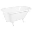 54" Miya Cast Iron Roll-Top Clawfoot Tub - White Feet - Tap Deck - 7" Rim Holes, , large image number 0