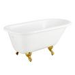 54" Miya Cast Iron Roll-Top Clawfoot Tub - Polished Brass Feet - 3-3/8" Wall Holes, , large image number 0