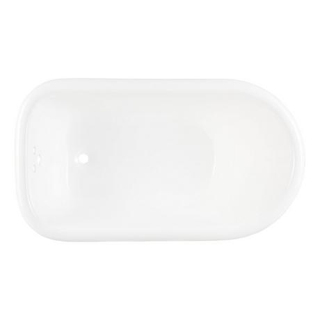 54" Miya Cast Iron Roll-Top Clawfoot Tub - 3-3/8" Wall Holes - Ball & Claw