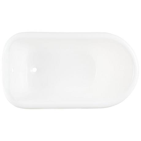 61" Miya Cast Iron Roll-Top Clawfoot Tub with Tap Deck and 7" Rim Holes - Ball & Claw Feet