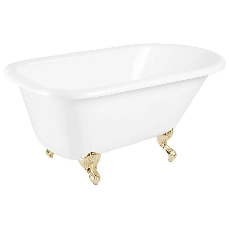 54" Miya Cast Iron Roll-Top Clawfoot Tub with Tap Deck and 7" Rim Holes - Ball & Claw Feet, , large image number 5