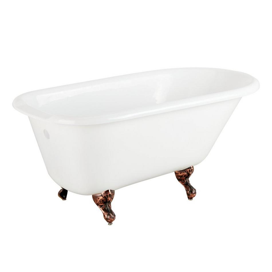66" Miya Cast Iron Roll-Top Tub - Oil Rubbed Bronze Feet - Tap Deck - No Tap Holes, , large image number 0