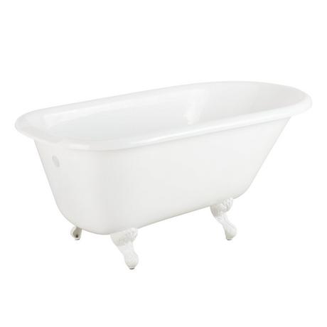 66" Miya Cast Iron Roll-Top Clawfoot Tub - Tap deck - No Tap Holes - Ball & Claw