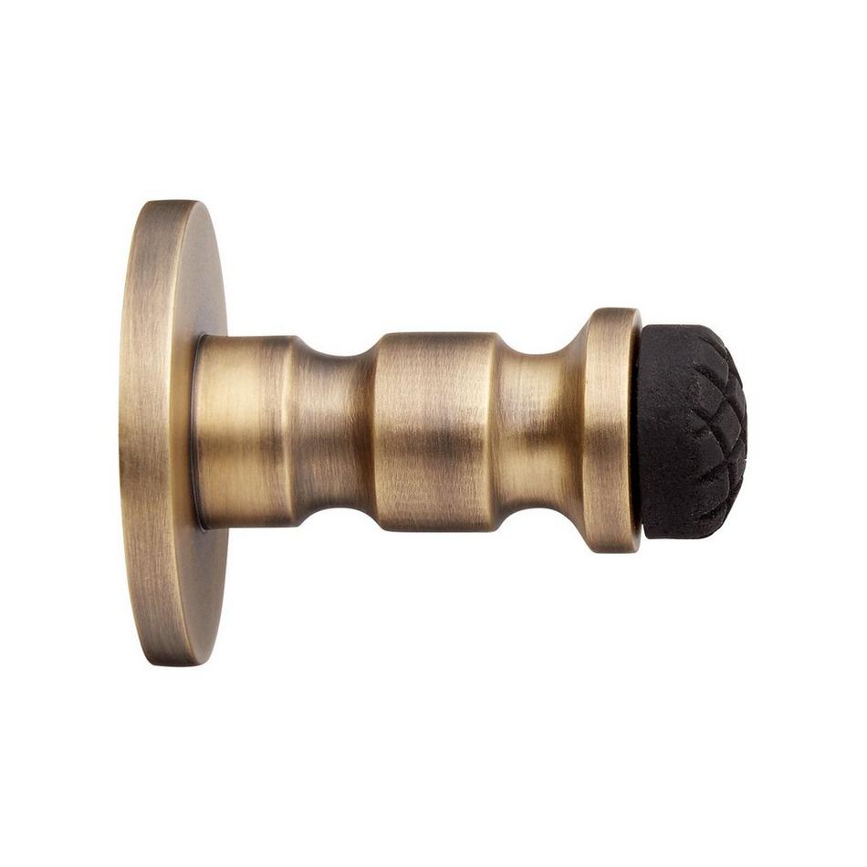 Solid Brass Ridged Doorstop, , large image number 1