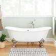 72" Lena Cast Iron Clawfoot Tub - Brushed Nickel Monarch Feet - No Tap Holes, , large image number 0