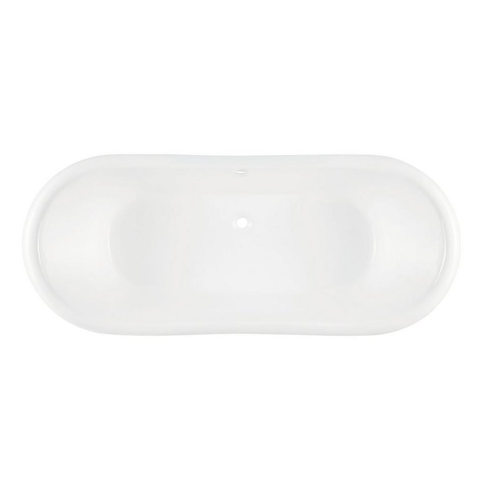 72" Lena Cast Iron Clawfoot Tub - Polished Brass Monarch Feet - No Tap Holes, , large image number 1