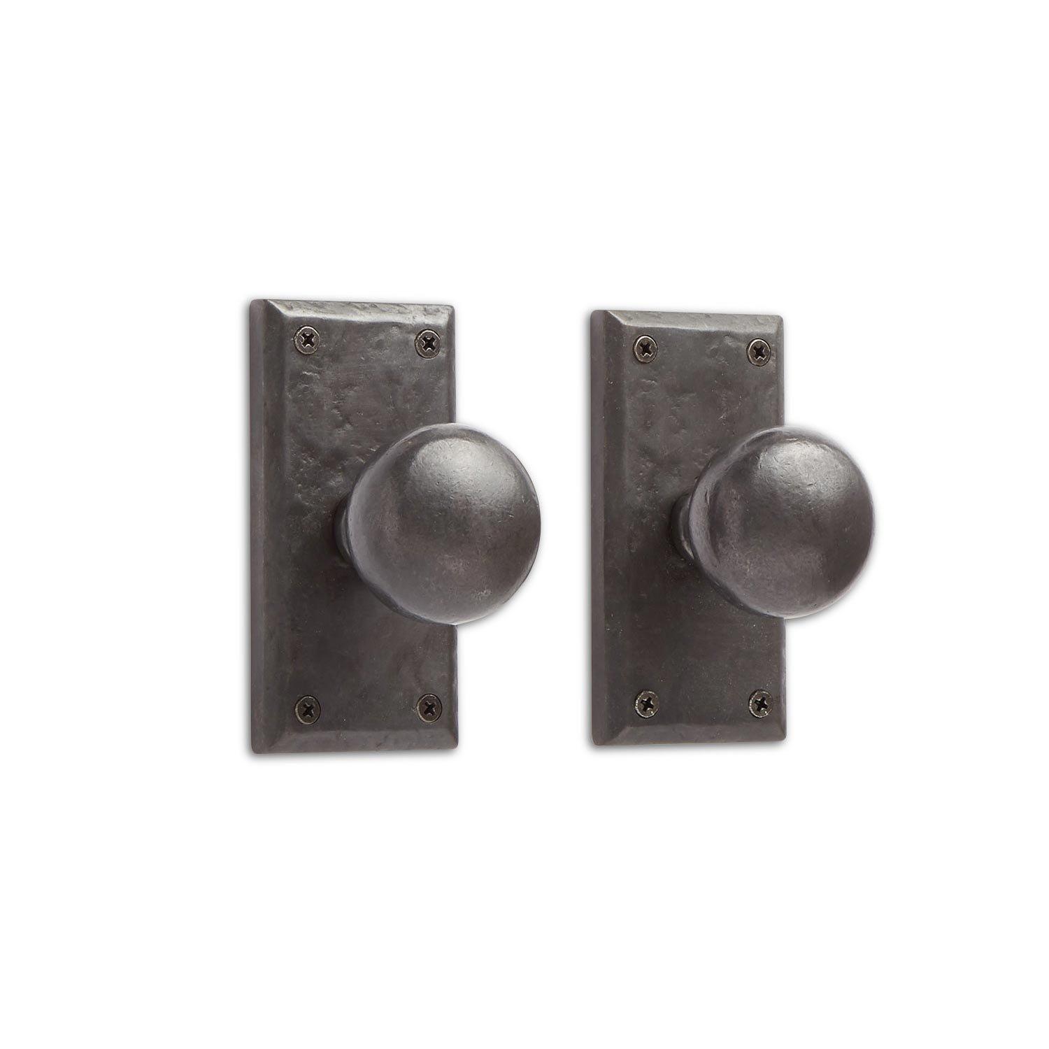 Marwick Rectangular Solid Bronze Knob Set - Privacy, Passage and