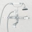 Wall-Mount Telephone Faucet and Hand Shower - Porcelain Lever Handle - Chrome, , large image number 0