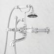 Wall-Mount Telephone Faucet and Hand Shower - Porcelain Lever Handle - Chrome, , large image number 1
