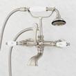 Wall-Mount Telephone Faucet and Hand Shower - Porcelain Lever Handle - Brushed Nickel, , large image number 0