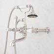 Wall-Mount Telephone Faucet with Porcelain Lever Handles and 4" Wall Couplers - Polished Nickel, , large image number 1