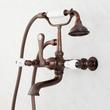 Wall-Mount Telephone Faucet and Hand Shower - Porcelain Lever Handle - Oil Rubbed Bronze, , large image number 1
