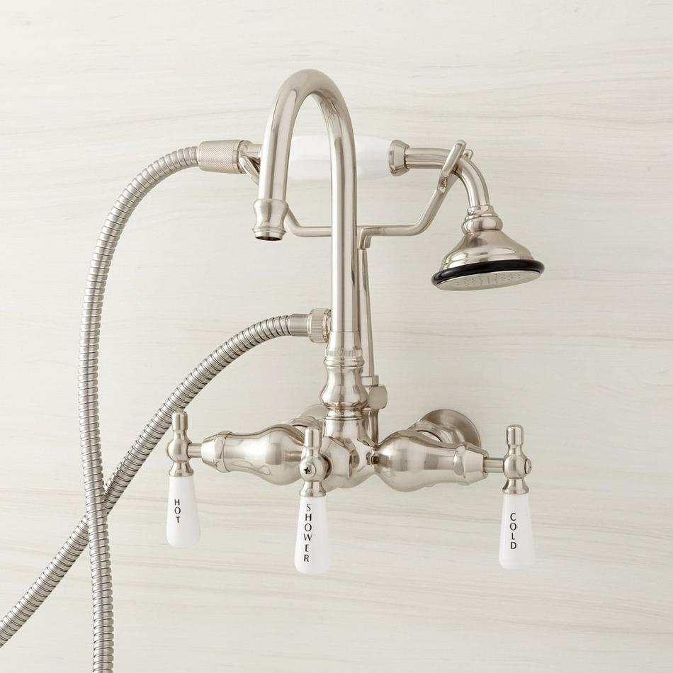 Gooseneck Tub Faucet with Hand Shower and Wall Couplers, , large image number 0