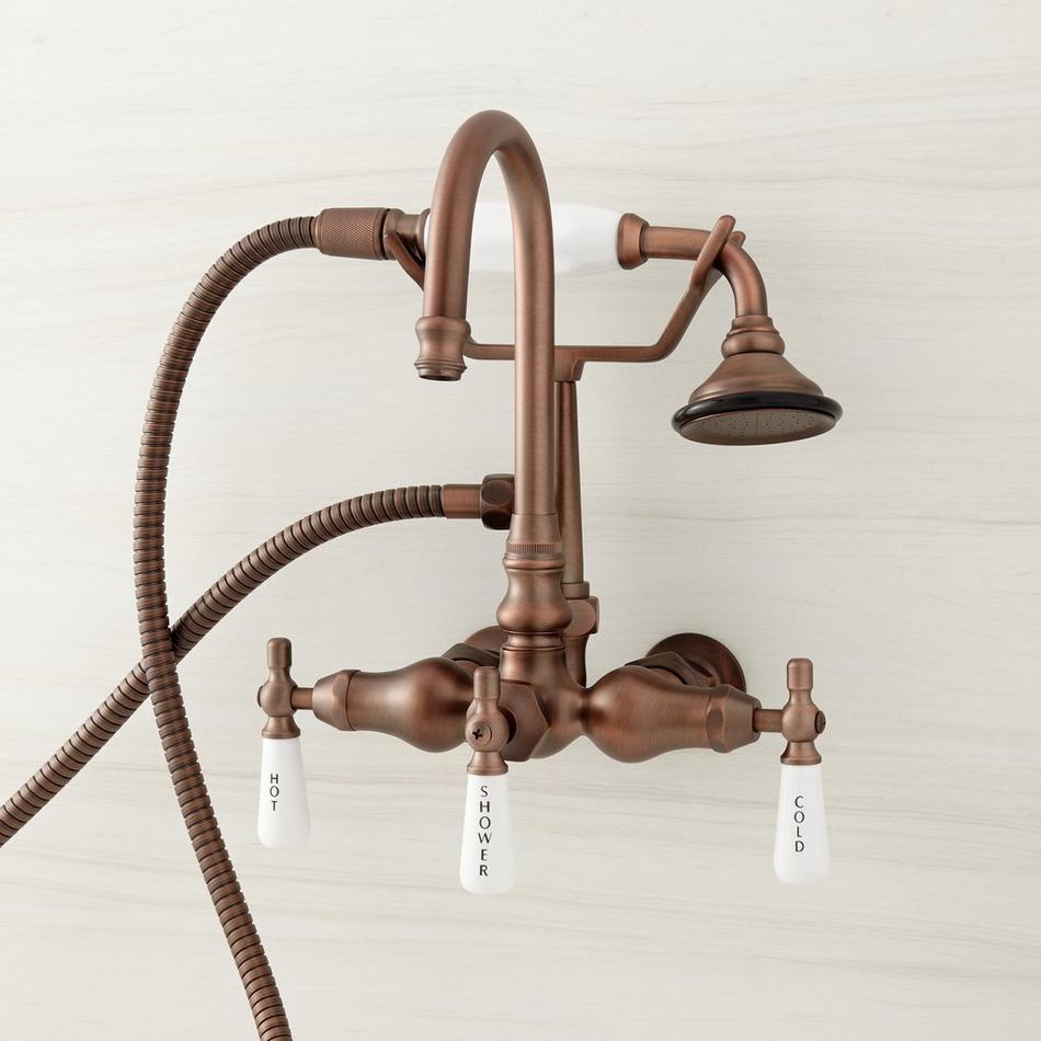 Gooseneck Tub Faucet with Hand Shower and Wall Couplers, , large image number 4