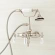 Woodrow Wall-Mount Tub Faucet with Hand Shower and 4" Wall Couplers - Brushed Nickel, , large image number 0
