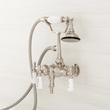 Woodrow Wall-Mount Tub Faucet with Hand Shower and 4" Wall Couplers - Brushed Nickel, , large image number 1