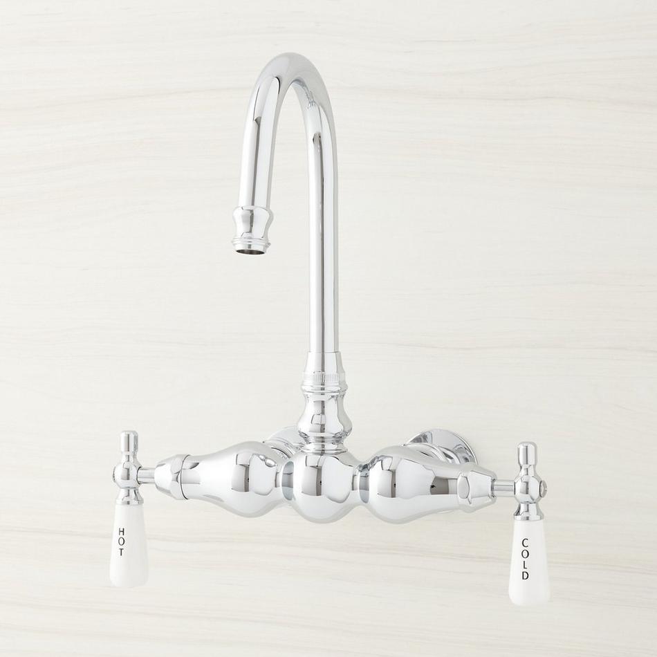 Gooseneck Spout Wall-Mount Tub Faucet with Wall Couplers, , large image number 4