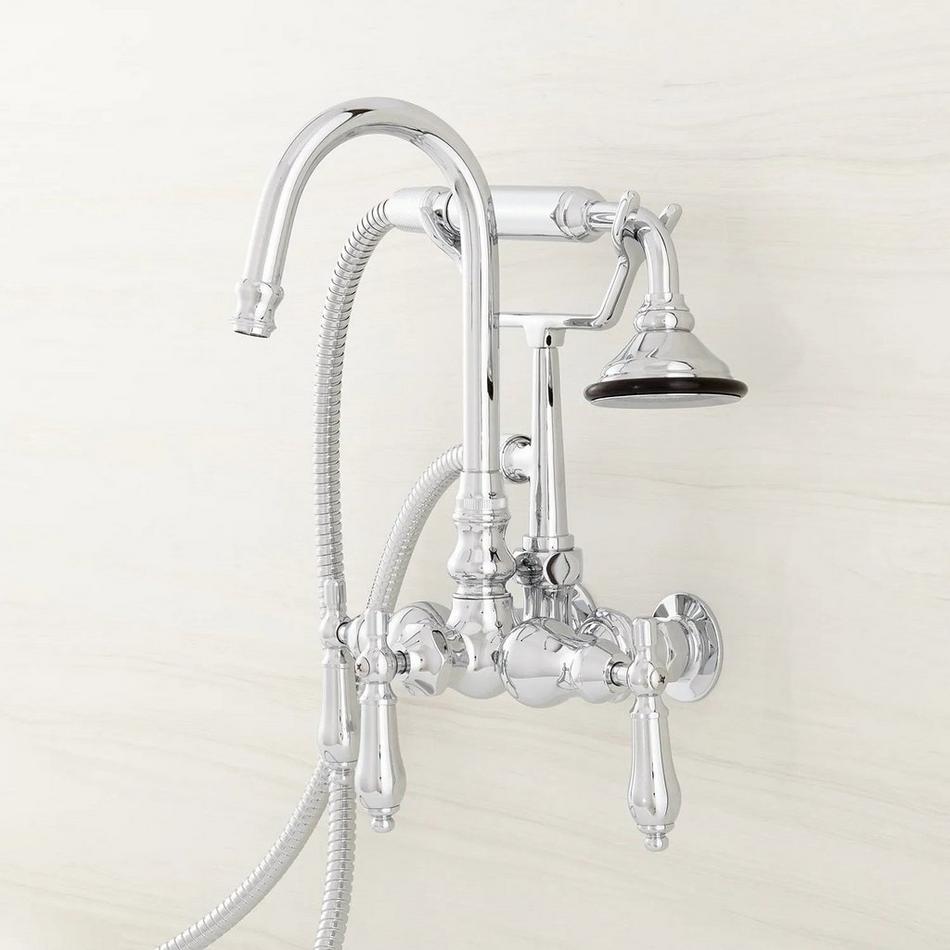 Pasaia Tub Faucet with Hand Shower and 4" Wall Couplers - Chrome, , large image number 2