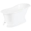 60" Socorro Cast Iron Slipper Pedestal Tub - Rolled Rim - Black Drain Kit, , large image number 0