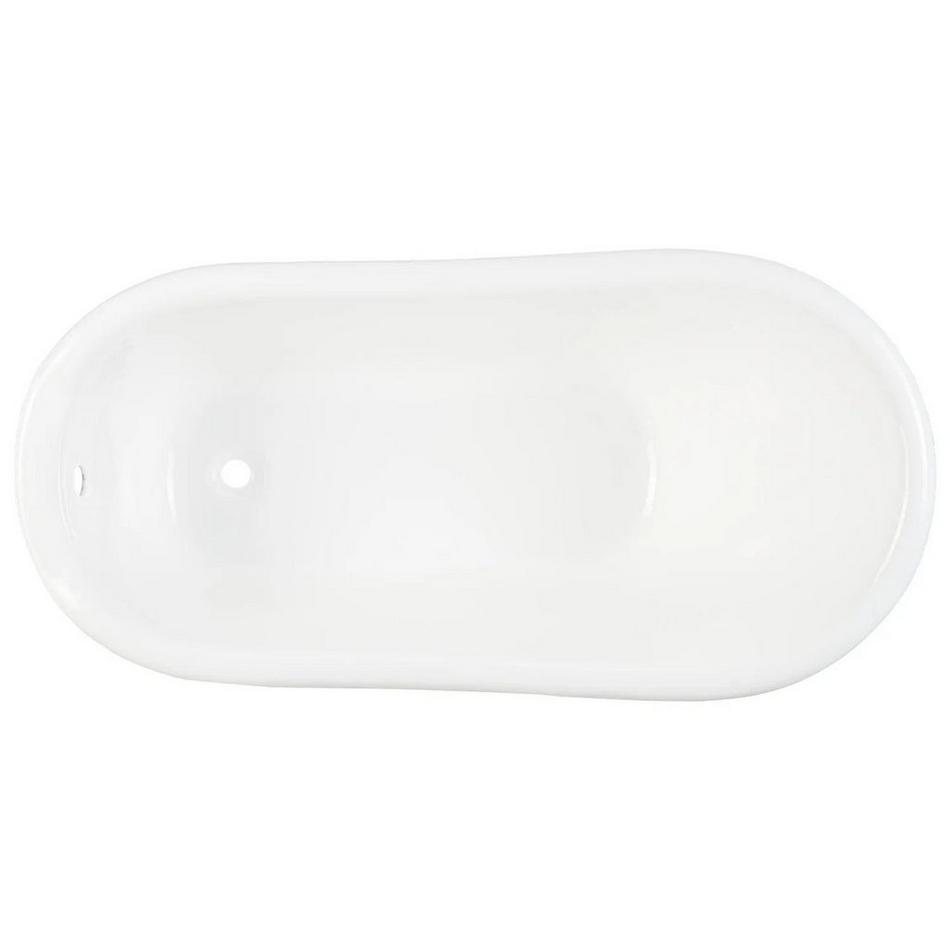 60" Socorro Cast Iron Slipper Pedestal Tub - Rolled Rim - White Drain Kit, , large image number 2