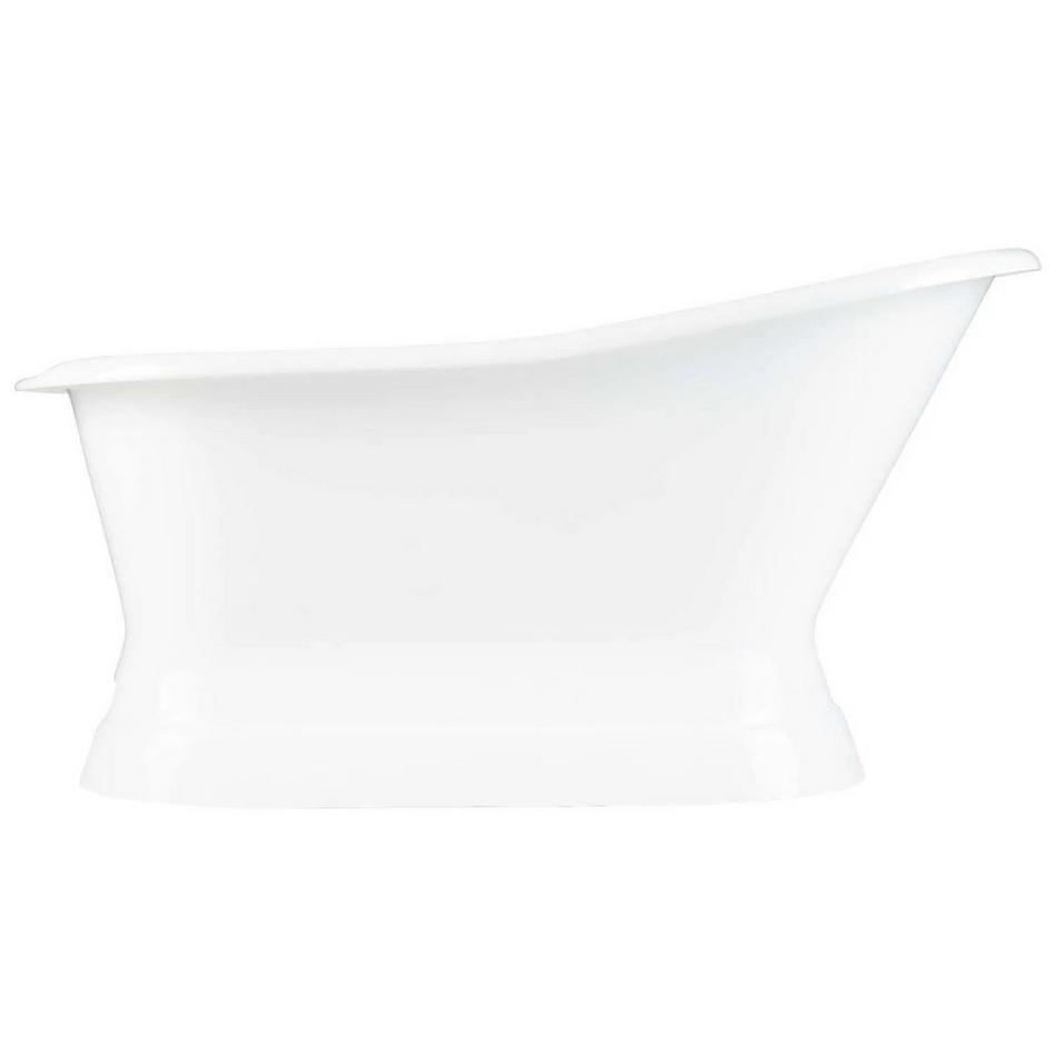 60" Socorro Cast Iron Slipper Pedestal Tub - Tap Deck / 7" Rim Holes - Chrome Drain Kit, , large image number 1