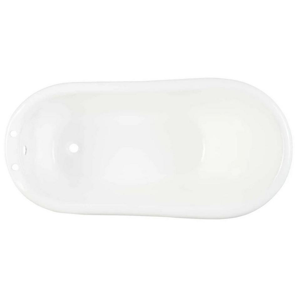 60" Socorro Cast Iron Slipper Pedestal Tub - Tap Deck / 7" Rim Holes - Chrome Drain Kit, , large image number 2