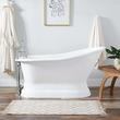 60" Socorro Cast Iron Slipper Pedestal Tub - Tap Deck / 7" Rim Holes - Chrome Drain Kit, , large image number 0