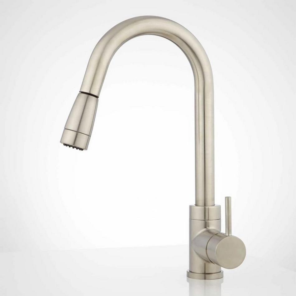 Finite Single-Hole Kitchen Faucet with Swivel Spout and Pull-Down Spray, , large image number 4