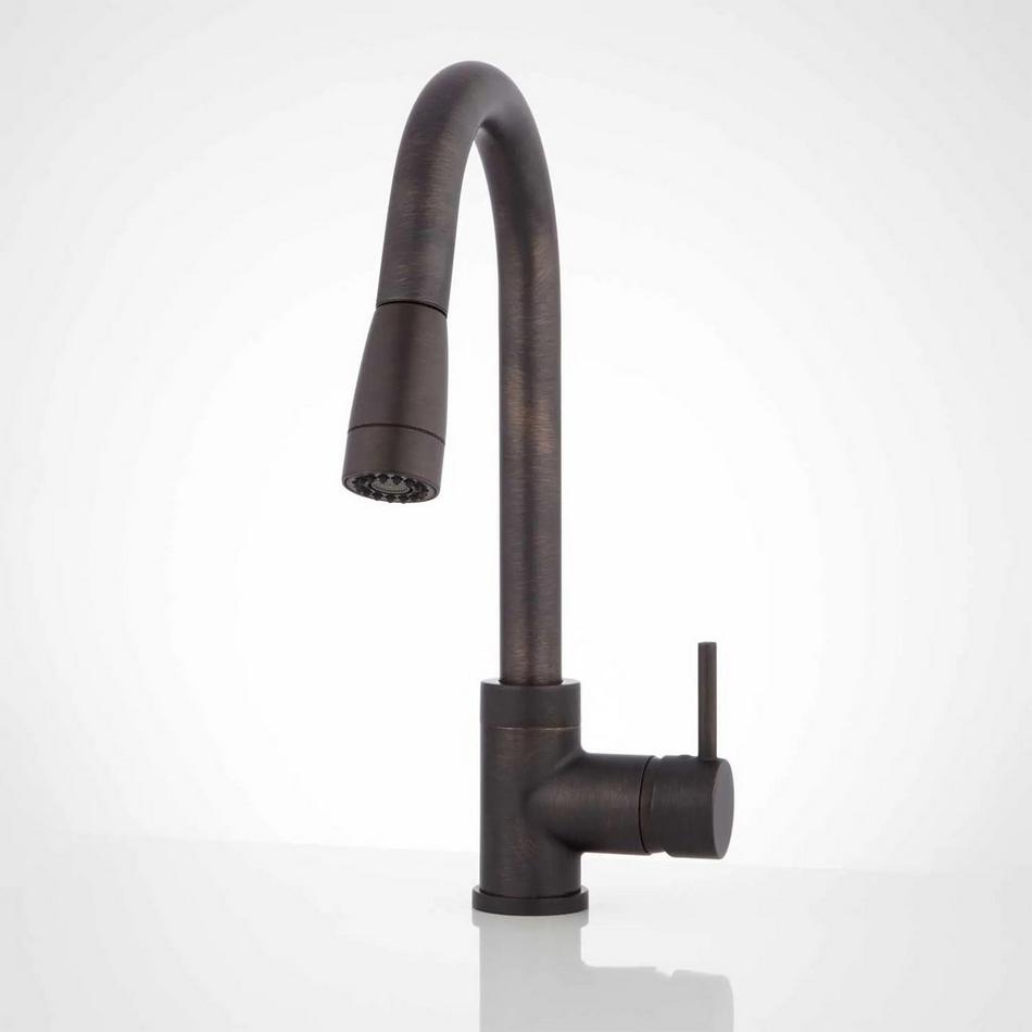 Finite Single-Hole Kitchen Faucet with Swivel Spout and Pull-Down Spray, , large image number 0
